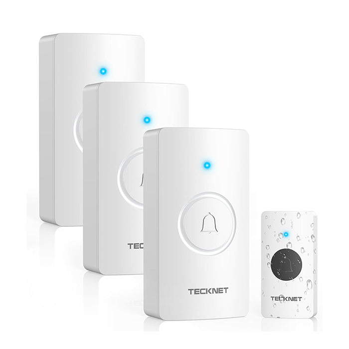 TECKNET Wireless Doorbell Battery with 3 Receivers