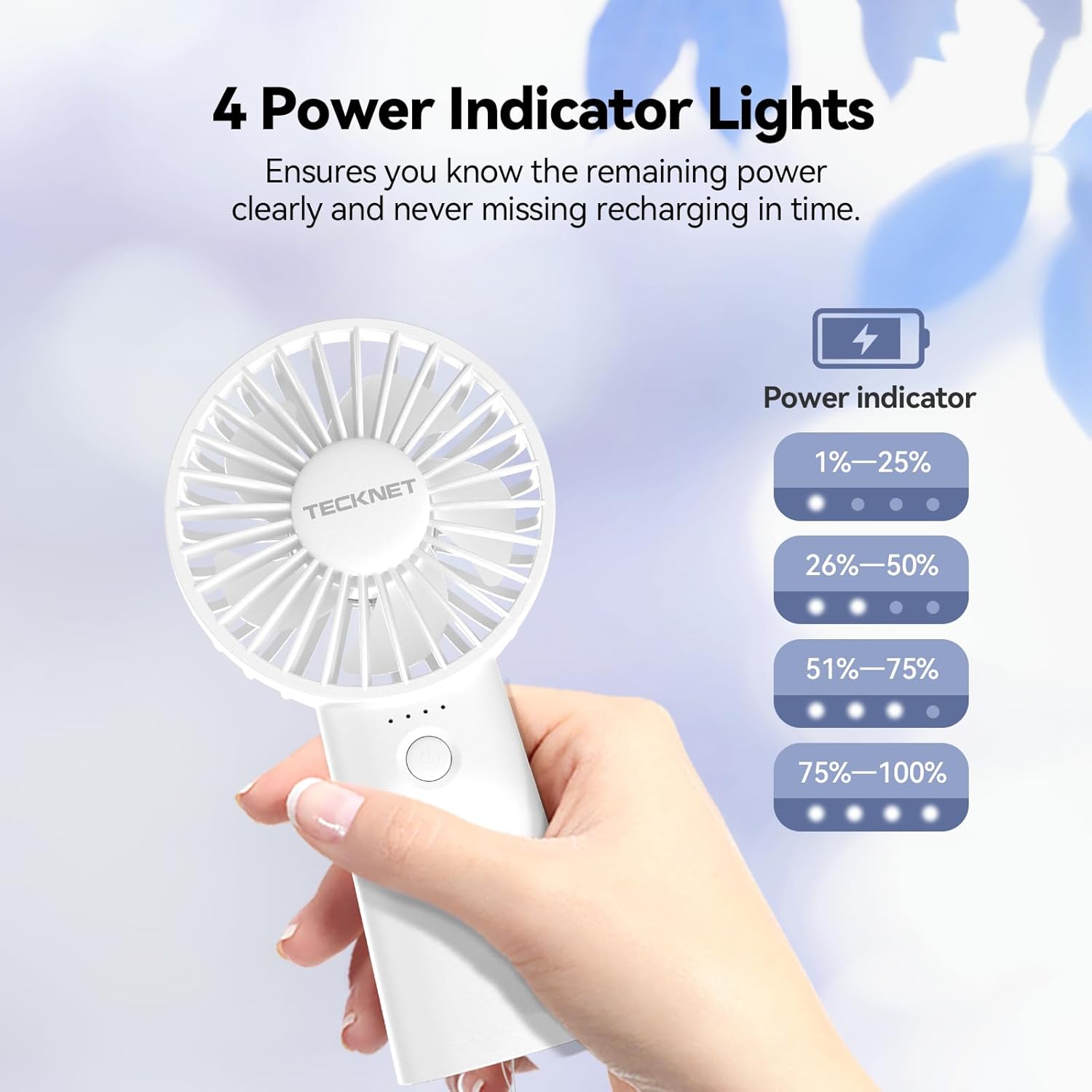 TECKNET Handheld Fan Rechargeable