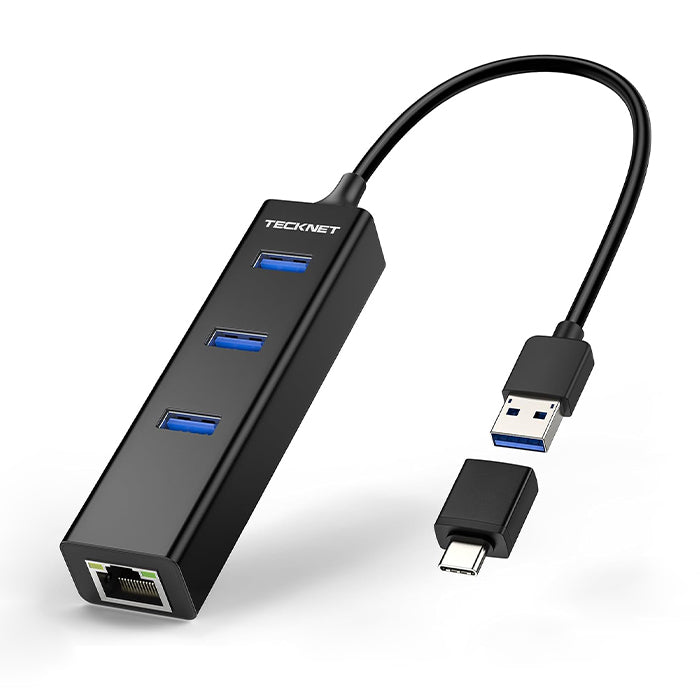 TECKNET USB C Hub, Aluminum 3 Port USB Hub 3.0, 4 in 1 USB Splitter
