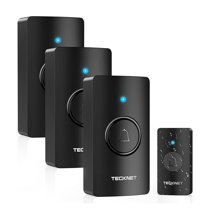 TECKNET Wireless Doorbell Battery with 3 Receivers
