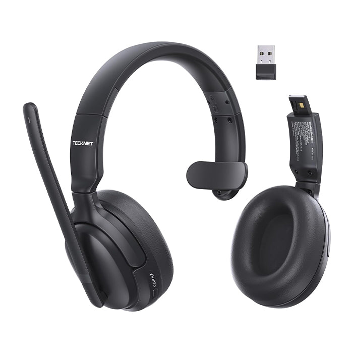 TECKNET Mono/Stereo 2-in-1 Wireless Bluetooth Headphones with Microphone