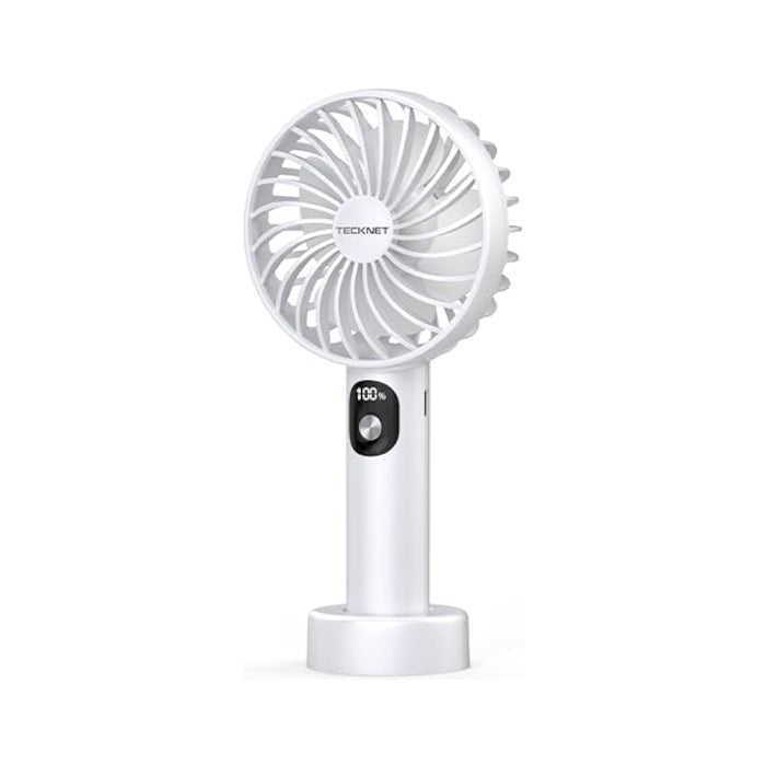 TECKNET Handheld Fan, Portable USB Hand Held Fan Rechargeable with LED Display
