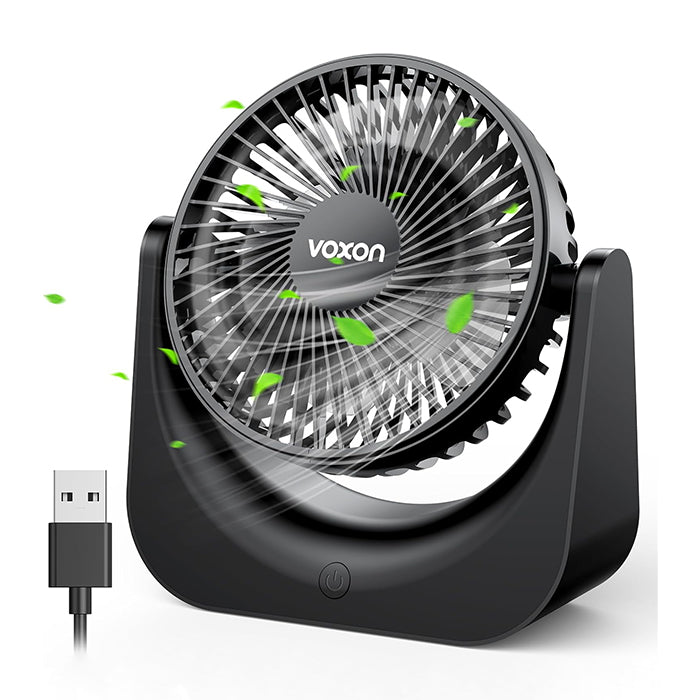 VOXON Small to Medium Pink Table Fan with 5 Speeds