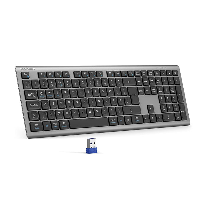 TECKNET Wireless Keyboard, Rechargeable 2.4GHz Silent Keyboard