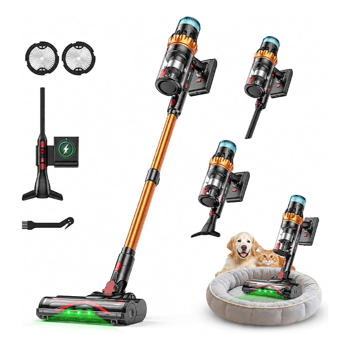 TECKNET TechRise 58KPA Cordless Vacuum: 70Min LED Touch, Anti-Tangle & Self-Standing