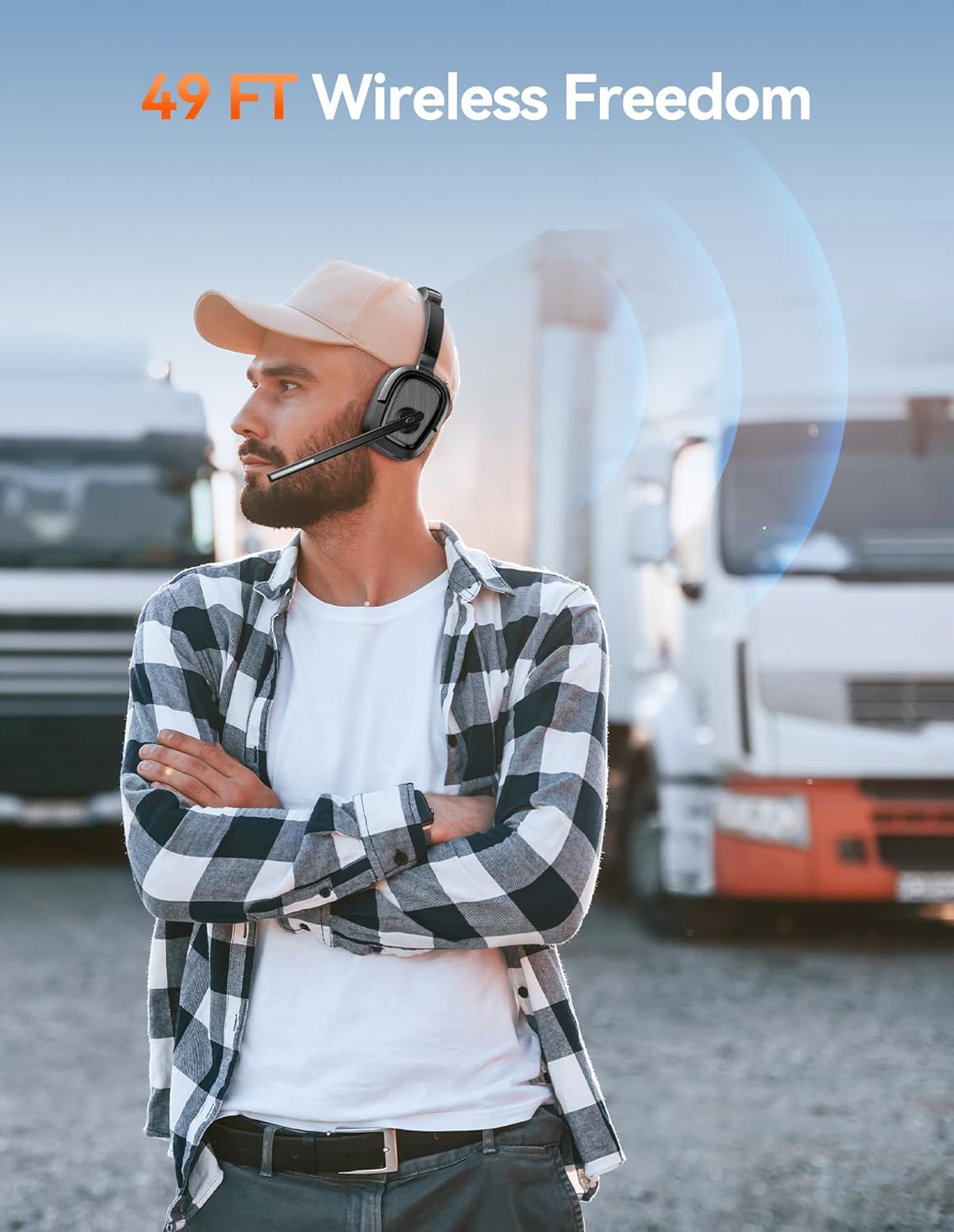 TECKNET 6.0 Bluetooth Headset, Wireless Headphones with Microphone