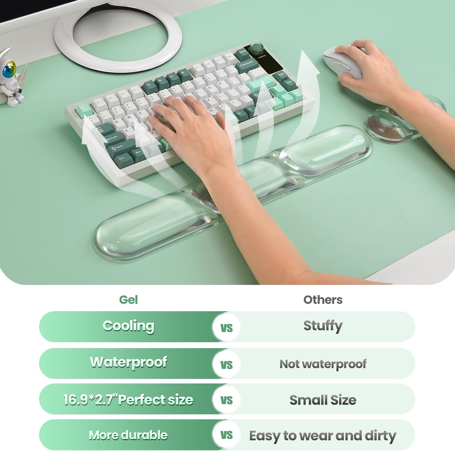 TECKNET Silicone Gel Keyboard Wrist Rest Set