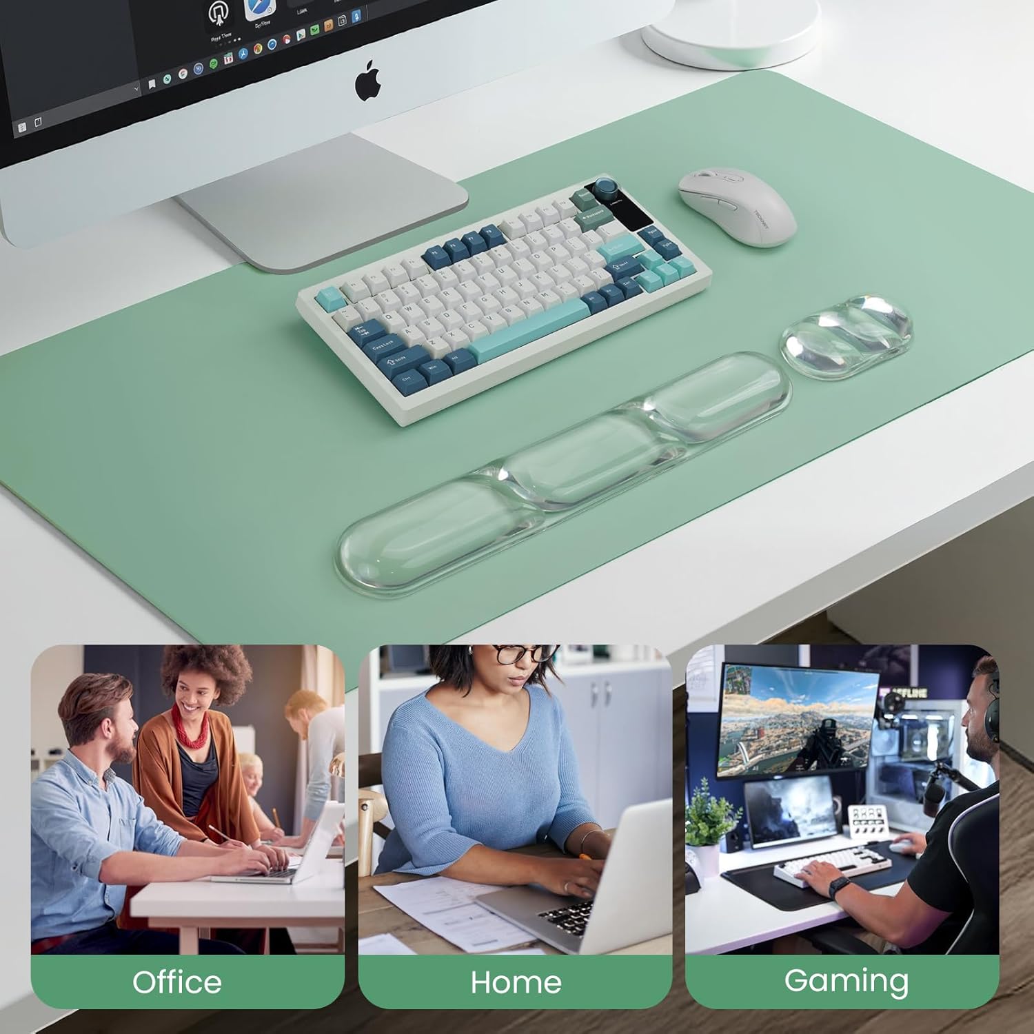 TECKNET Silicone Gel Keyboard Wrist Rest Set