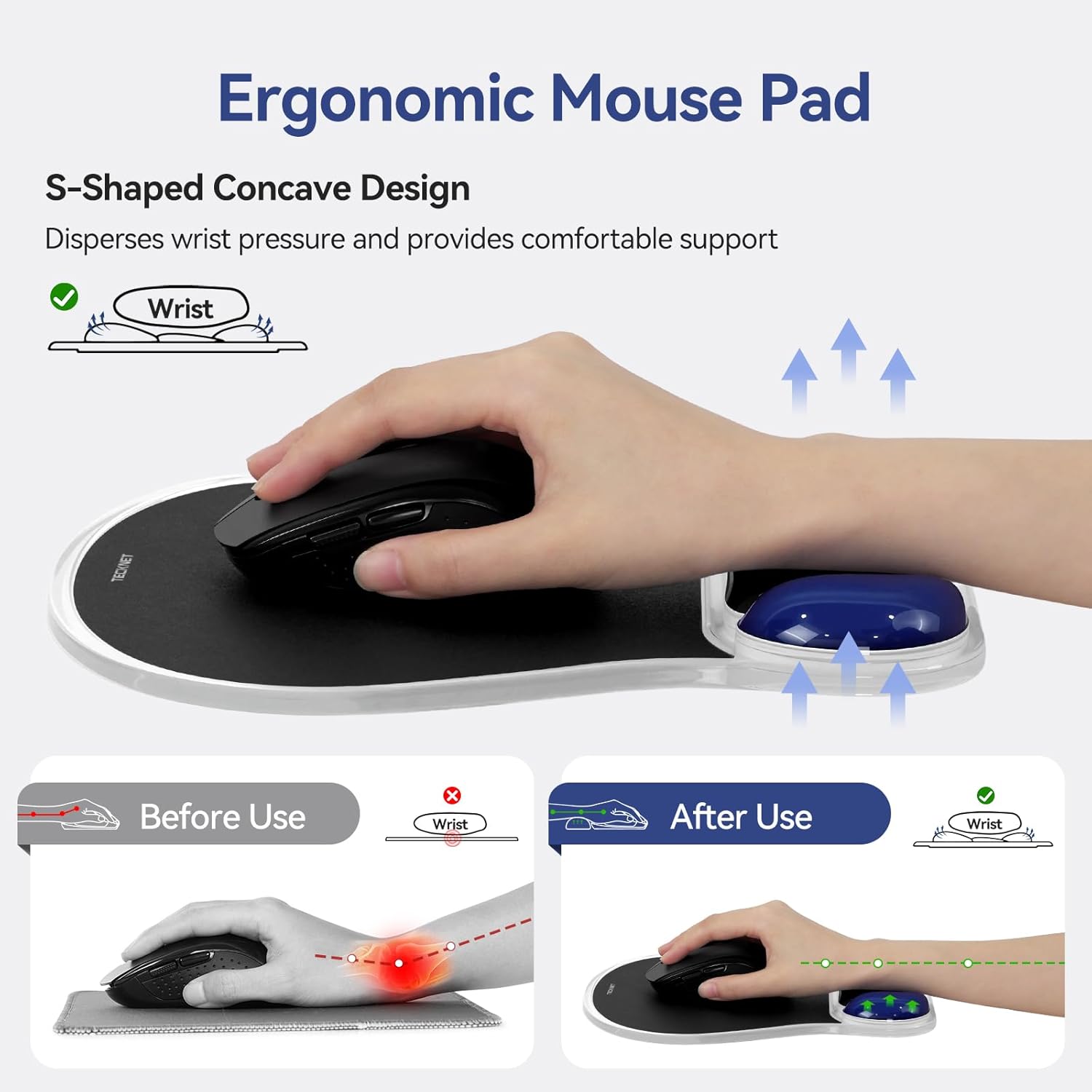 TECKNET Mouse Mat Wrist Support