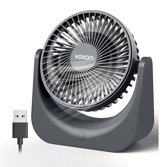 VOXON Small to Medium Pink Table Fan with 5 Speeds