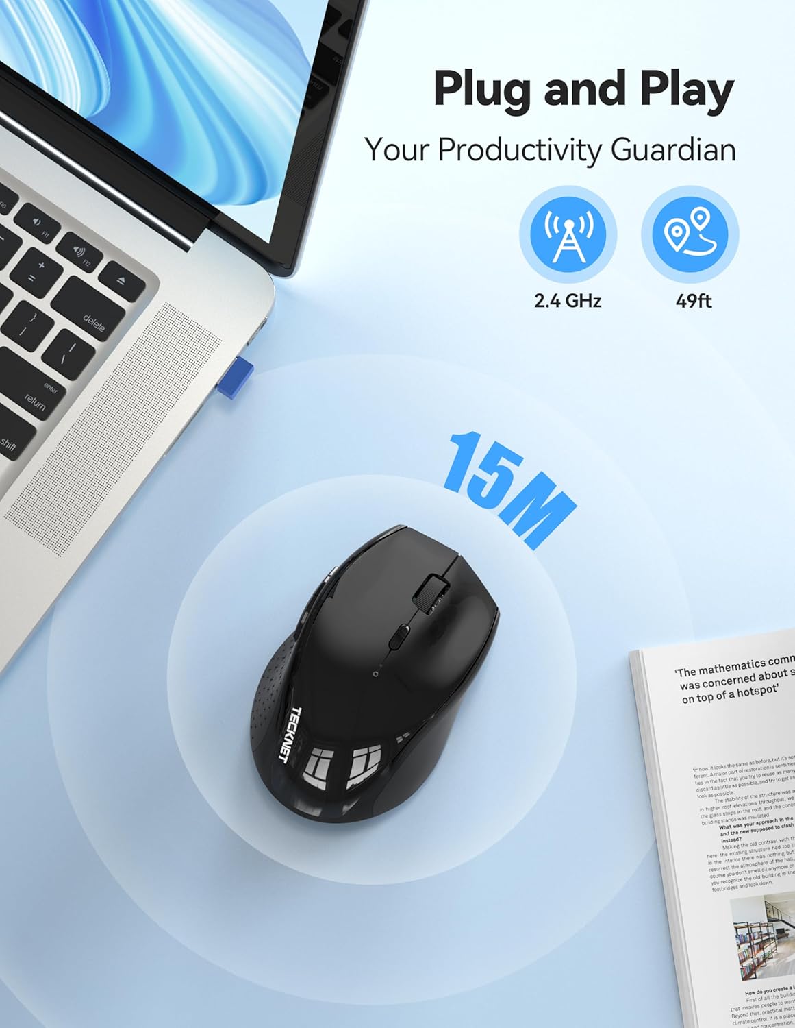 TECKNET PRO Rechargeable Wireless Mouse