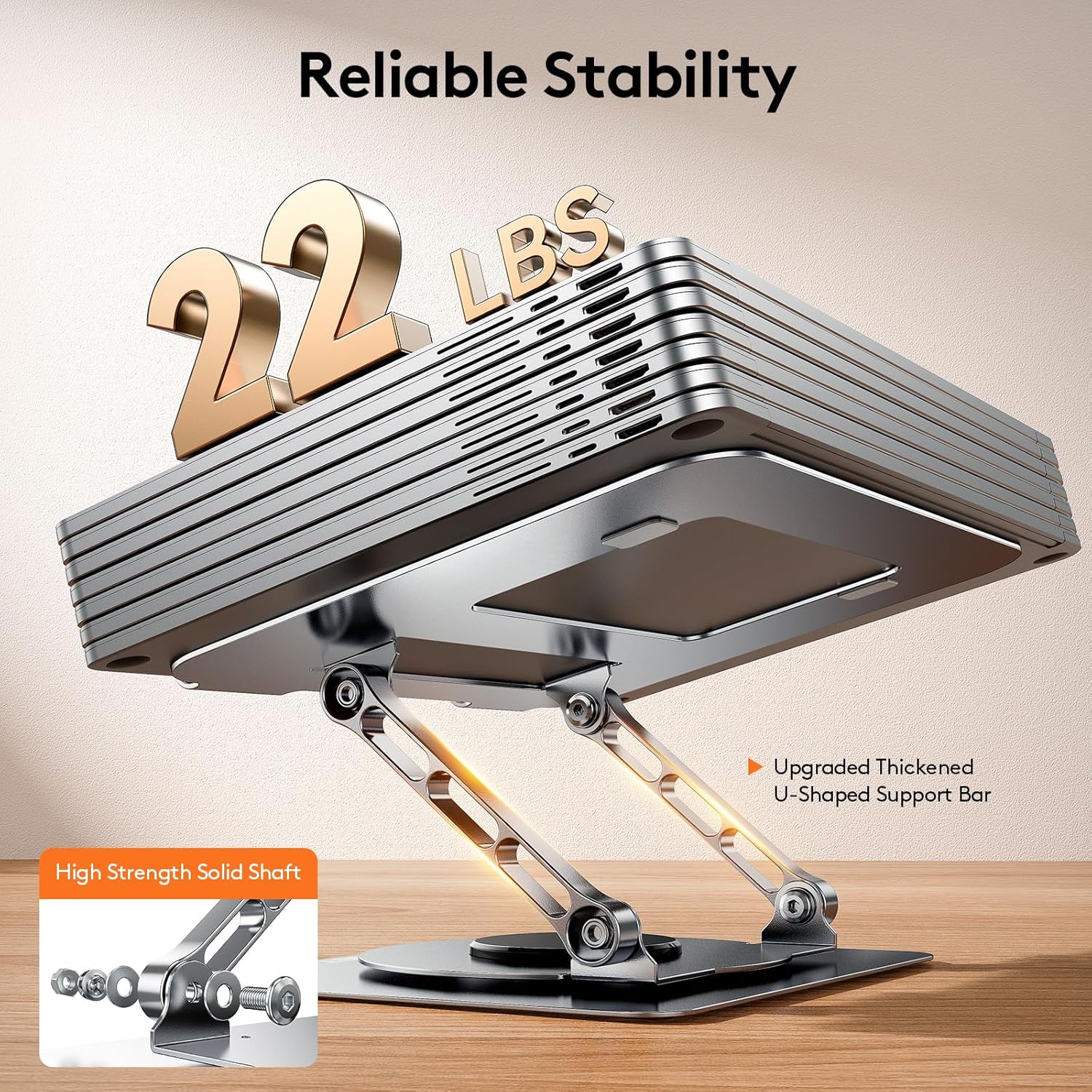 TECKNET Adjustable Laptop Stand for Desk 360° Rotating Ergonomic Laptop Holder