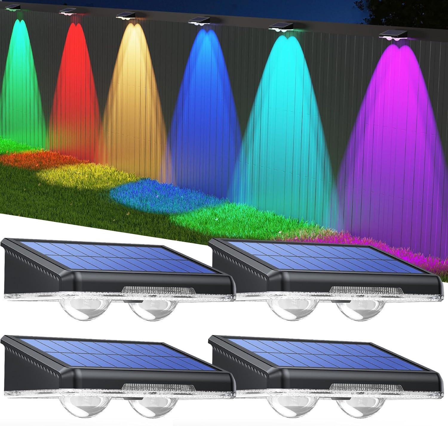 TECKNET Solar Fence Lights Outdoor Garden, Outdoor IP65 Waterproof