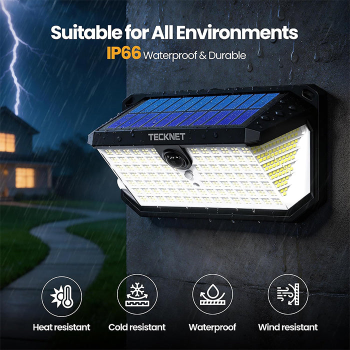 TECKNET 546 LED Solar Lights Outdoor Garden with Remote Control & Hook