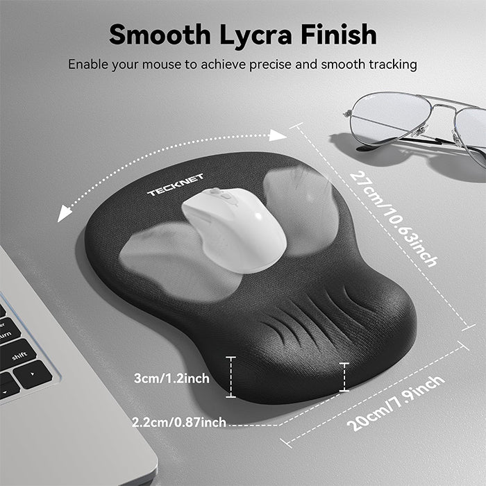 TECKNET Mouse Mat Wrist Support, Ergonomic Mouse Pad, Memory Foam