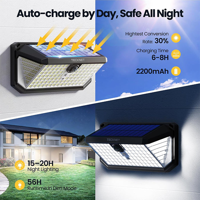 TECKNET 546 LED Solar Lights Outdoor Garden with Remote Control & Hook