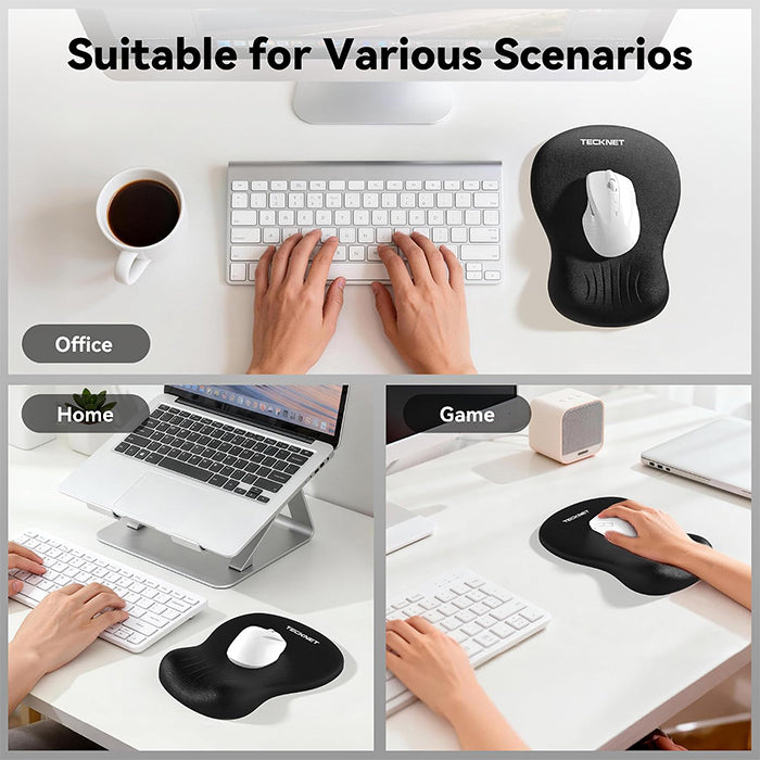 TECKNET Mouse Mat Wrist Support, Ergonomic Mouse Pad, Memory Foam