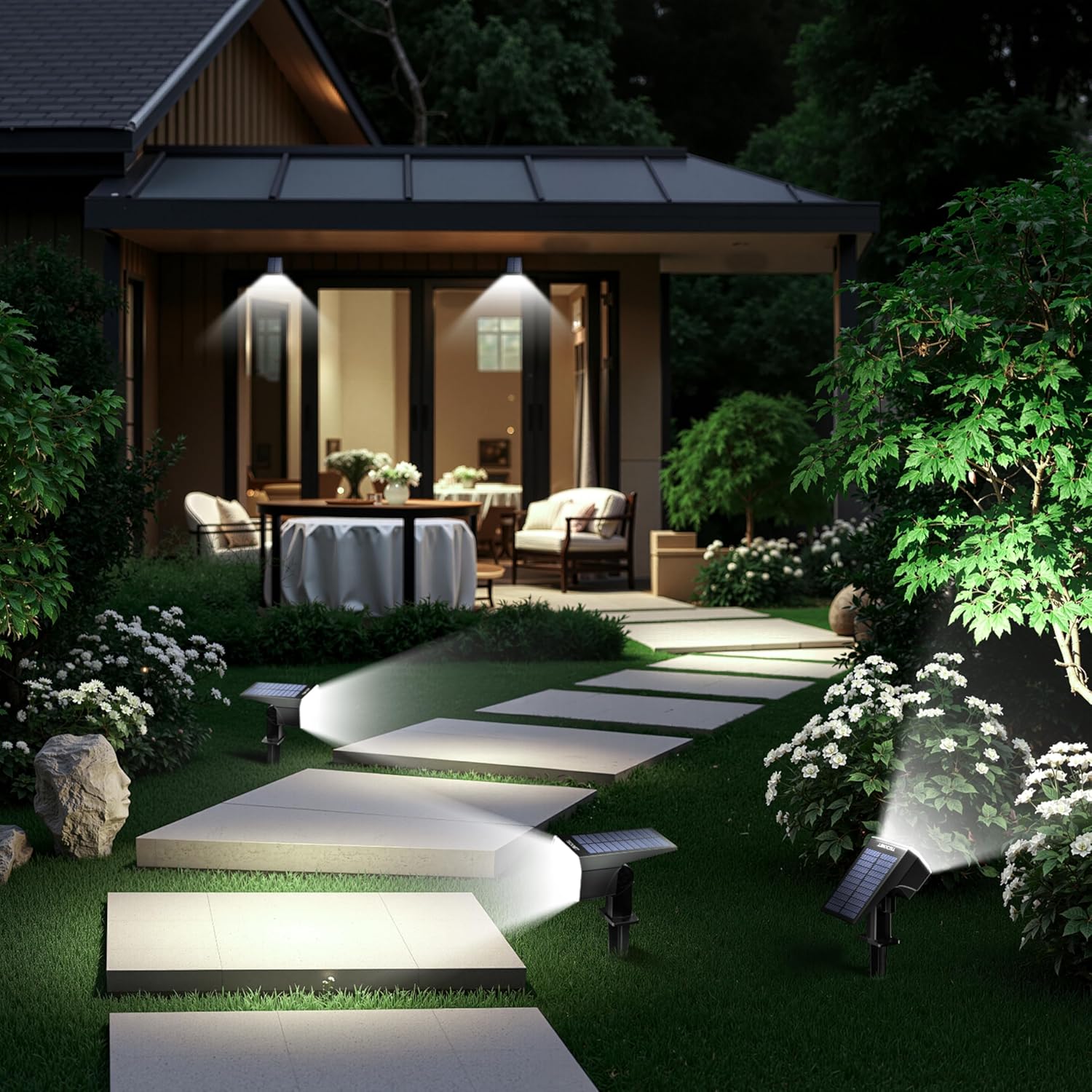 TECKNET Solar Spot Lights Outdoor Garden
