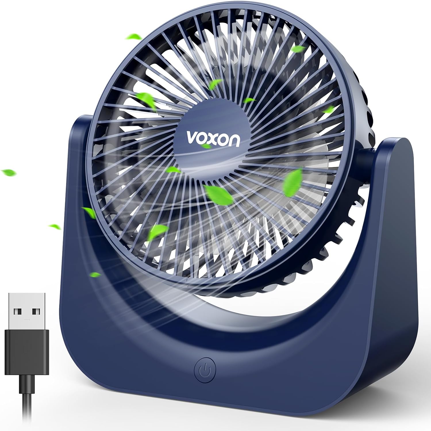 VOXON USB Desk Fan Small Table Fan with 5 Speeds Adjustable Wind