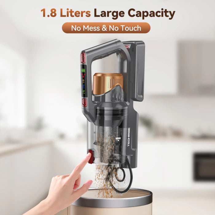 TechRise Cordless Vacuum Cleaner, 55Kpa 650W Stick Vacuum with 70 Min Runtime