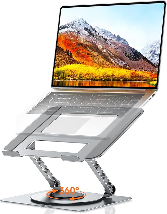 TECKNET Adjustable Laptop Stand for Desk 360° Rotating Ergonomic Laptop Holder