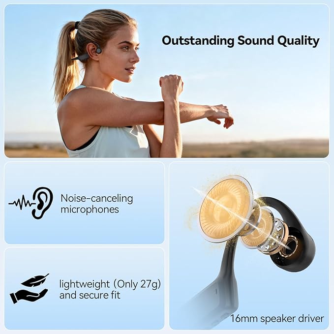 TECKNET Bone Conduction Headphones Bluetooth 6.0