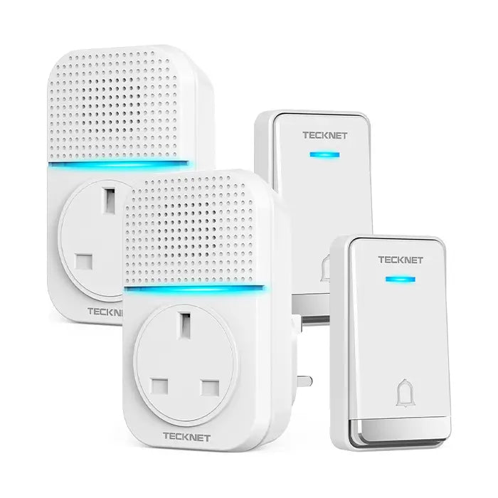 TECKNET Wireless Doorbell With 2 Receivers 2 Transmitters