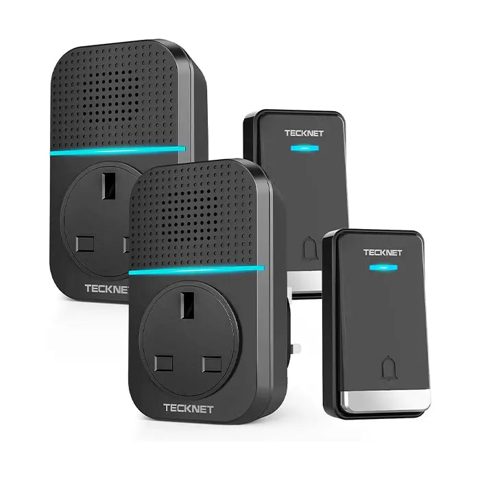 TECKNET Wireless Doorbell With 2 Receivers 2 Transmitters