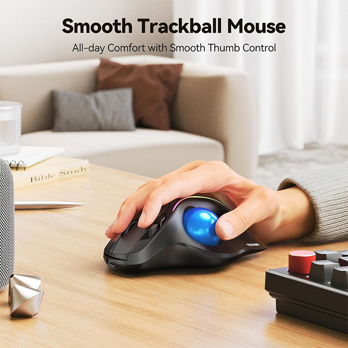 TECKNET Wireless Trackball Mouse, Ergonomic Mouse With Thumb Control