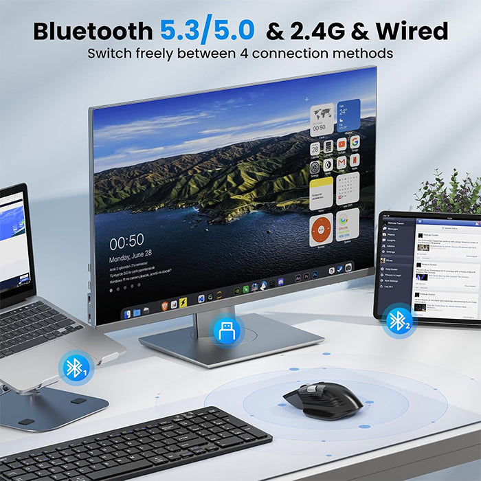 TECKNET Bluetooth Mouse Rechargeable, Fast Scrolling & Thumb Scroll