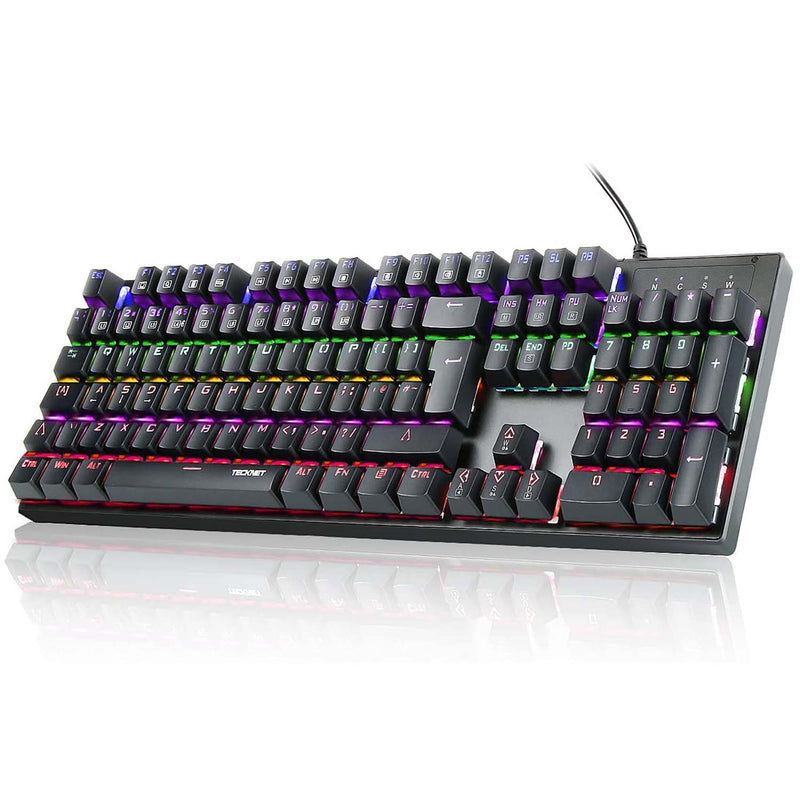 TECKNET Mechanical Gaming Keyboard UK Layout, 15 LED RGB Color Modes