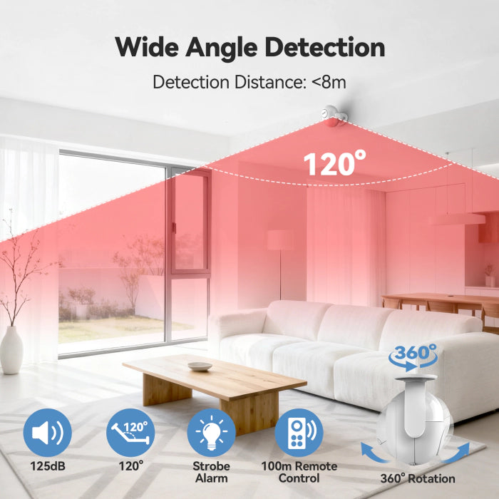 TECKNET Shed Alarm with Remote Control, Motion Sensor Alarm, 125dB Fall Alarm for Elderly with SOS Function,