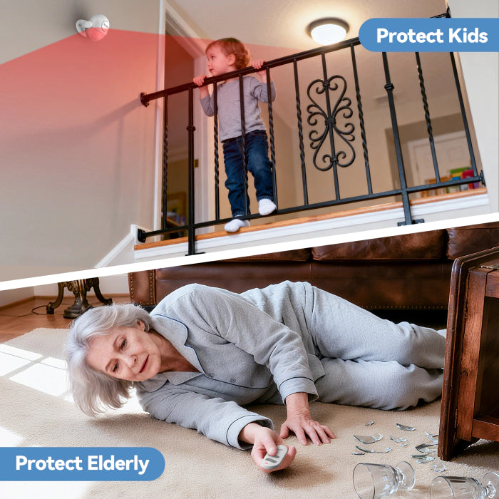 TECKNET Shed Alarm with Remote Control, Motion Sensor Alarm, 125dB Fall Alarm for Elderly with SOS Function,