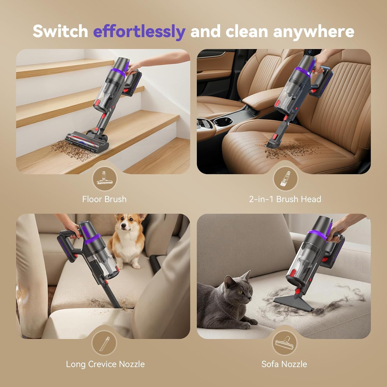 TECKNET TechRise 8-in-1 Cordless Vacuum Cleaner