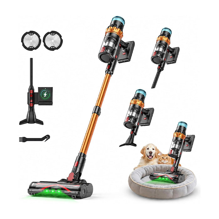 TECKNET TechRise 58KPA Cordless Vacuum: 70Min LED Touch, Anti-Tangle & Self-Standing