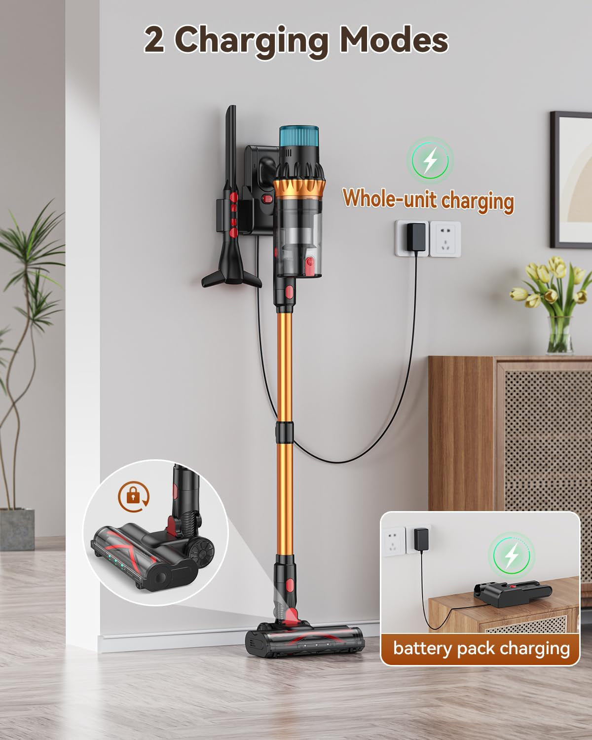 TECKNET TechRise 58KPA Cordless Vacuum: 70Min LED Touch, Anti-Tangle & Self-Standing