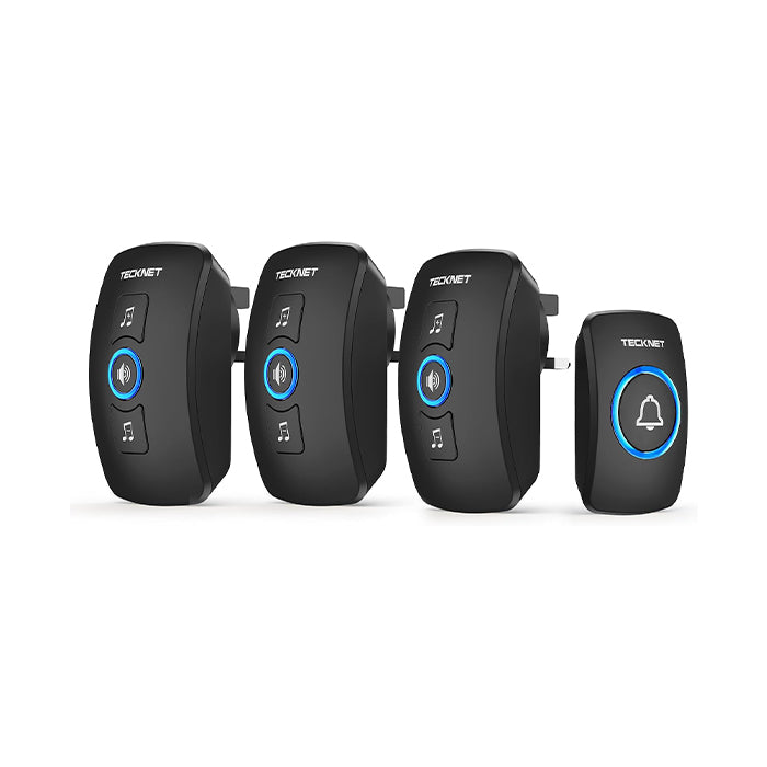 TECKNET Wireless Doorbell with 3 Receivers for Home, Office, Villa