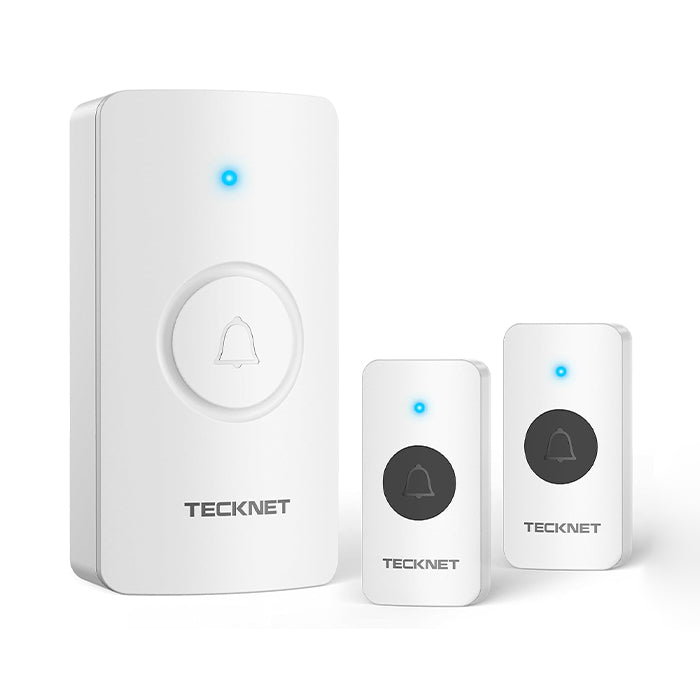 TECKNET Wireless Doorbell IP67 Waterproof Battery-Operated with 2 Buttons