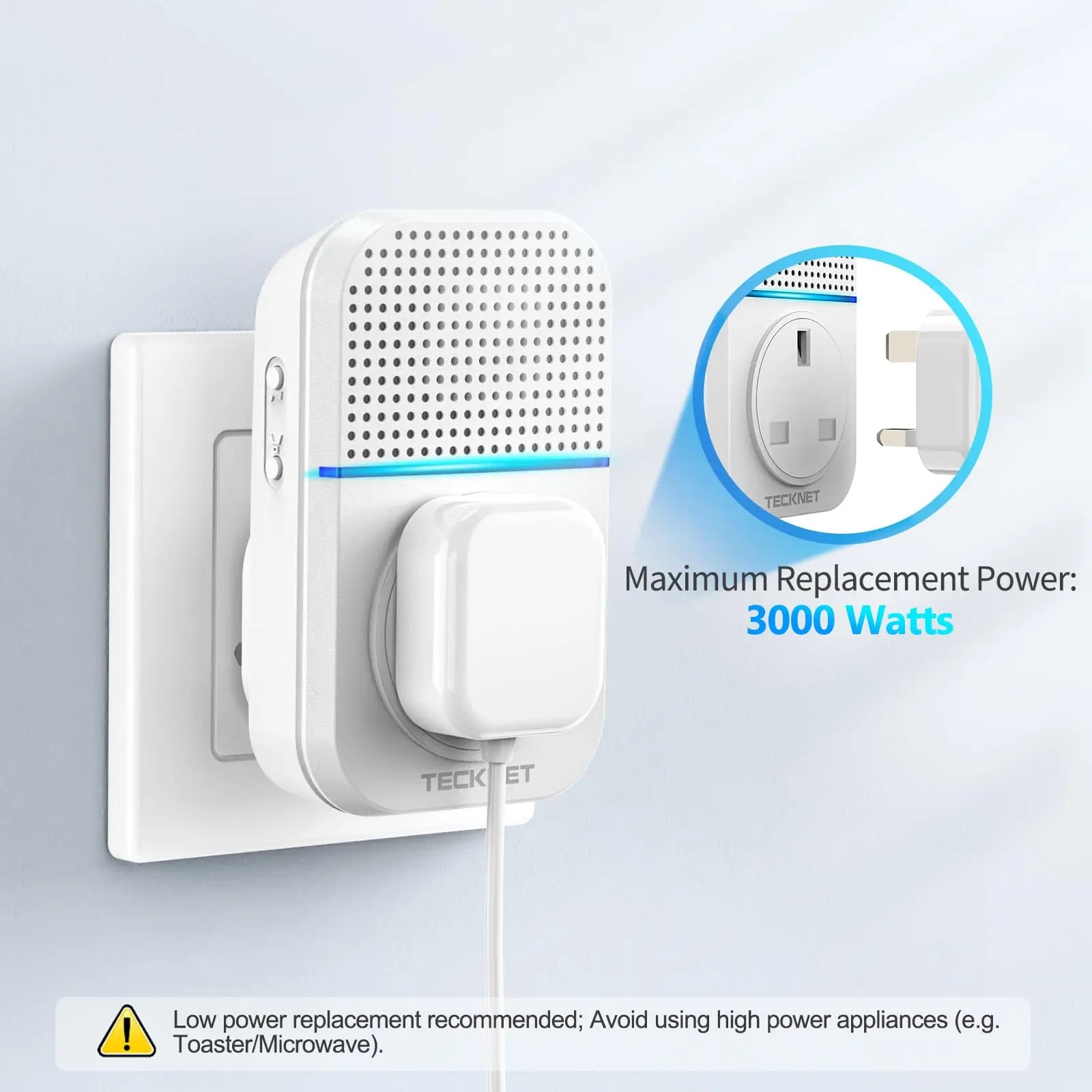 TECKNET Wireless Doorbell With 2 Receivers 2 Transmitters
