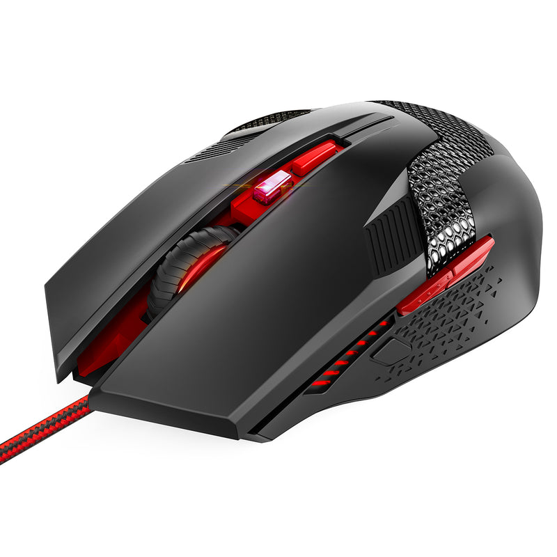 TECKNET RGB Wired Gaming Mouse with 6 Programmable Buttons, 8000 DPI O