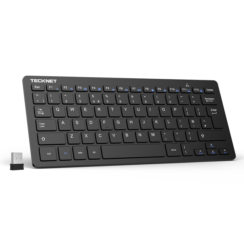 TECKNET 2.4G Wireless Keyboard, Mini Silent Whisper-Quiet Keyboard