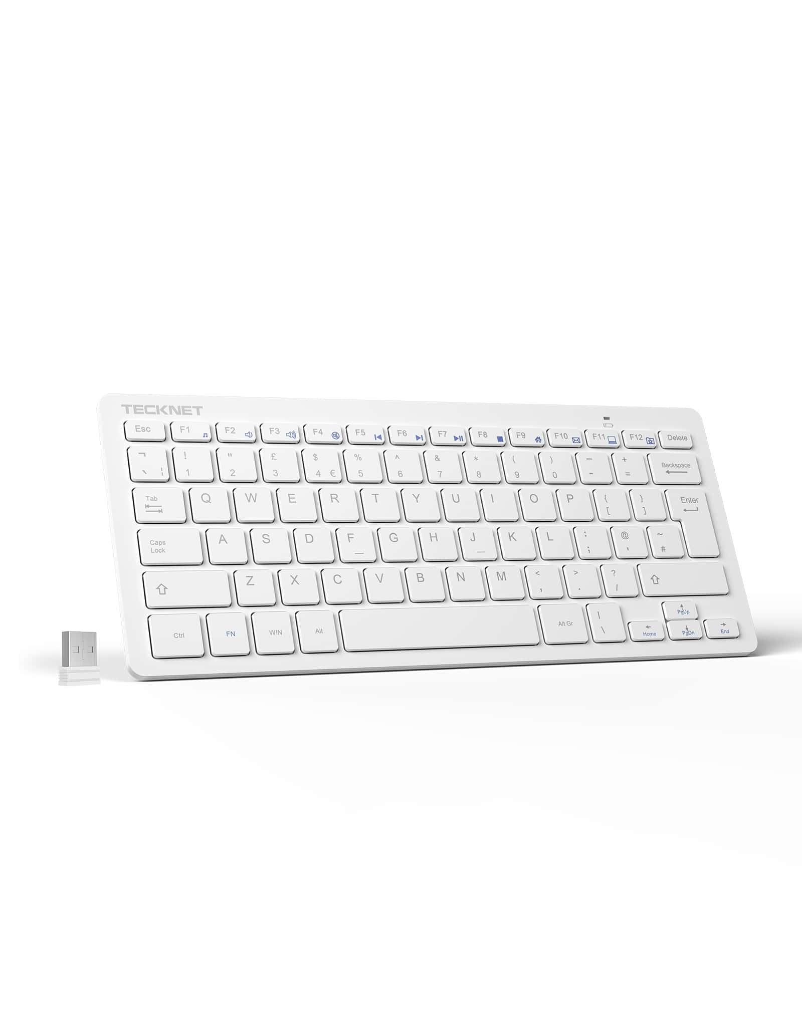 TECKNET 2.4G Wireless Keyboard, Mini Silent Whisper-Quiet Keyboard