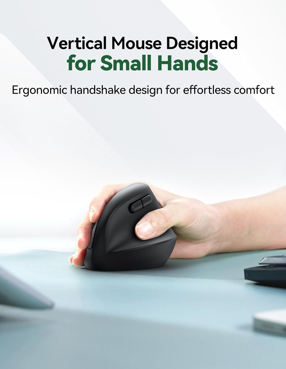 TECKNET Ergonomic Mouse, 2.4G Small Vertical Mouse 4800 DPI