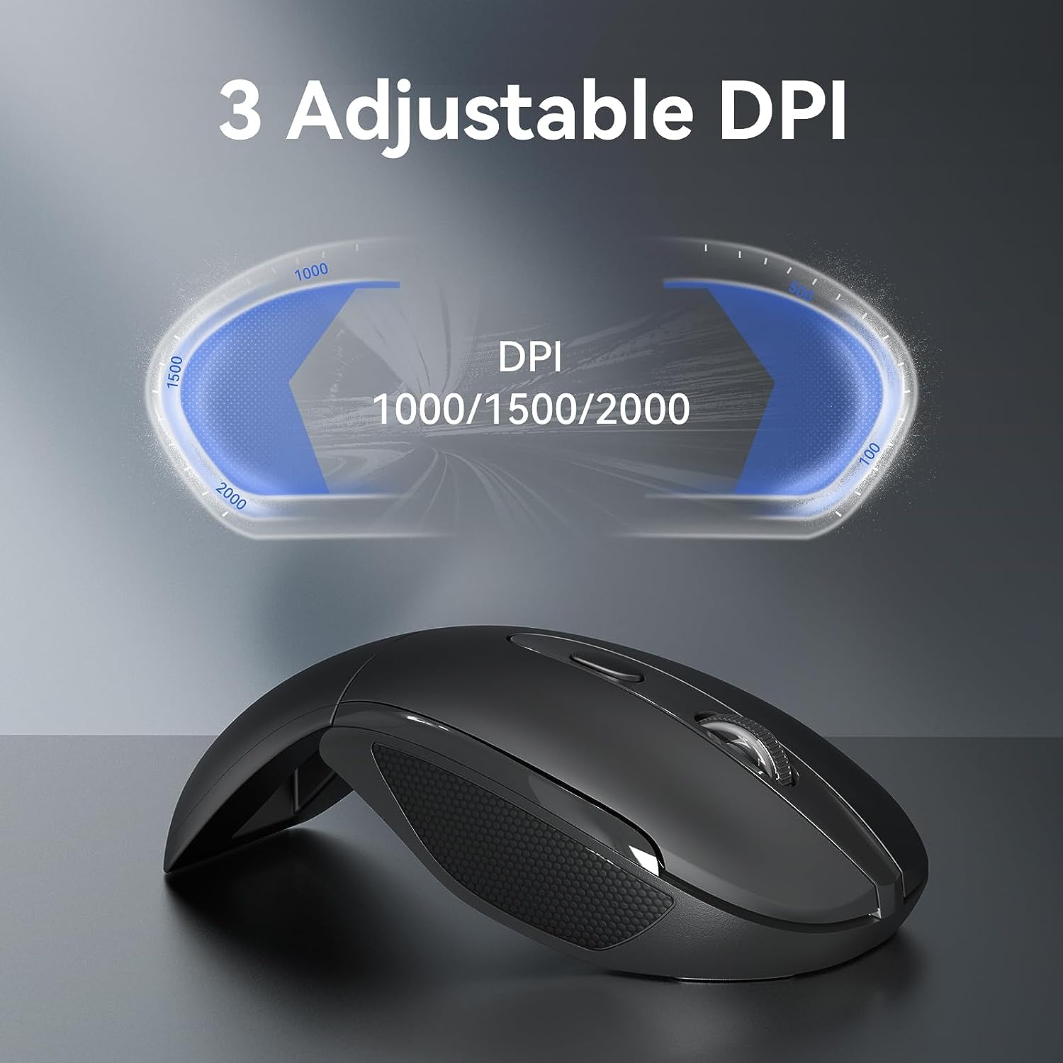 TECKNET Foldable Wireless Mouse, Mini Mouse With USB Receiver