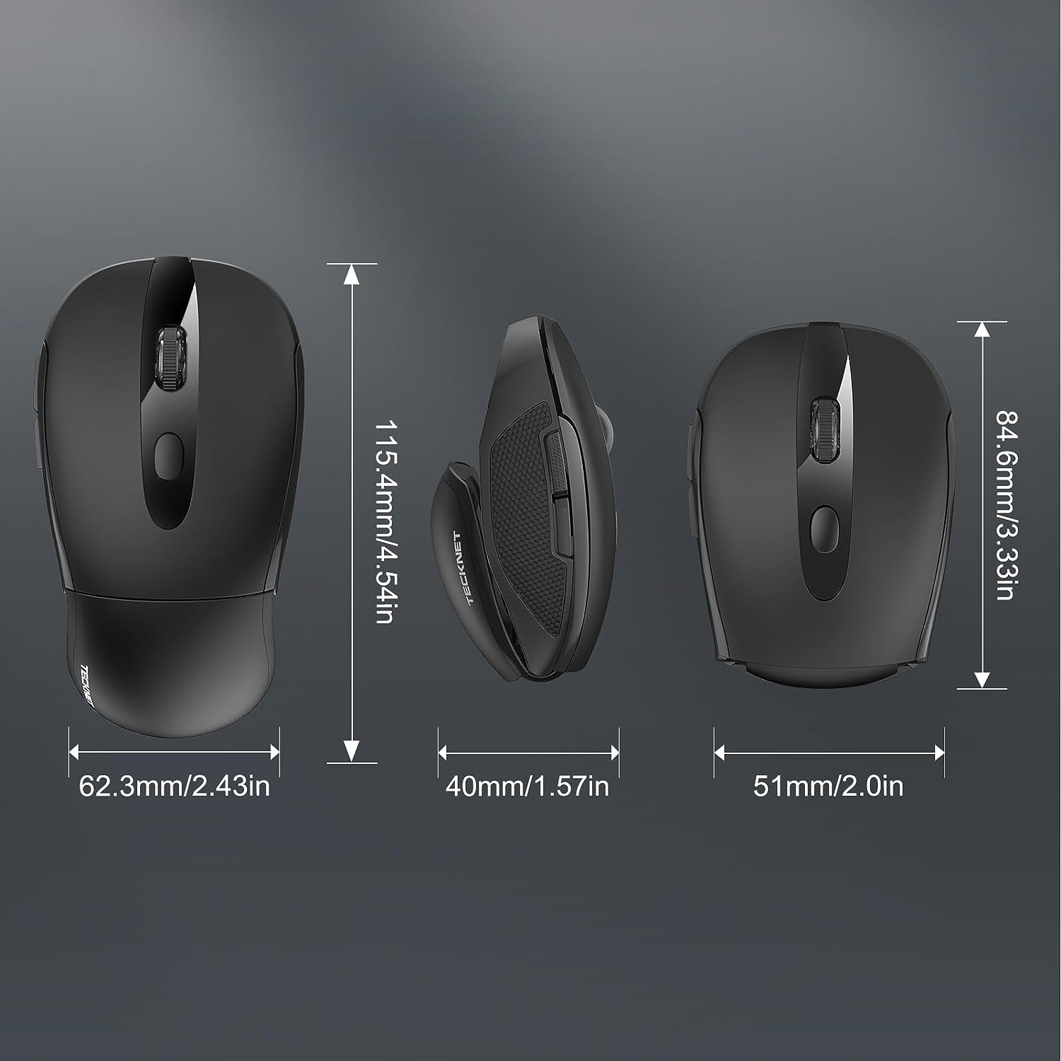 TECKNET Foldable Wireless Mouse, Mini Mouse With USB Receiver