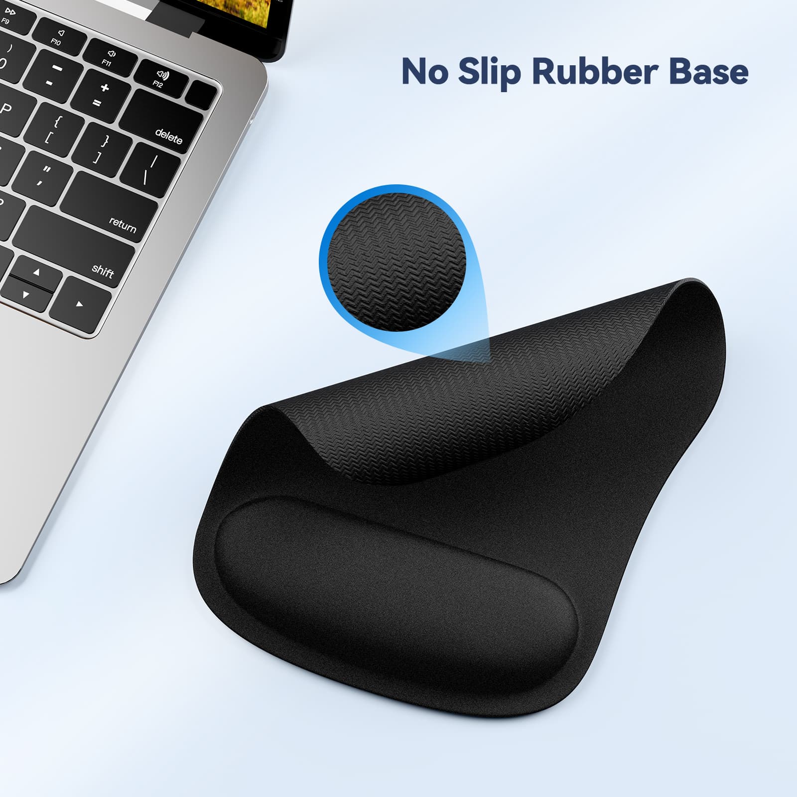TECKNET Mouse Mat Wrist Support, 2 Pack Ergonomic Mouse Mat with Memory Foam
