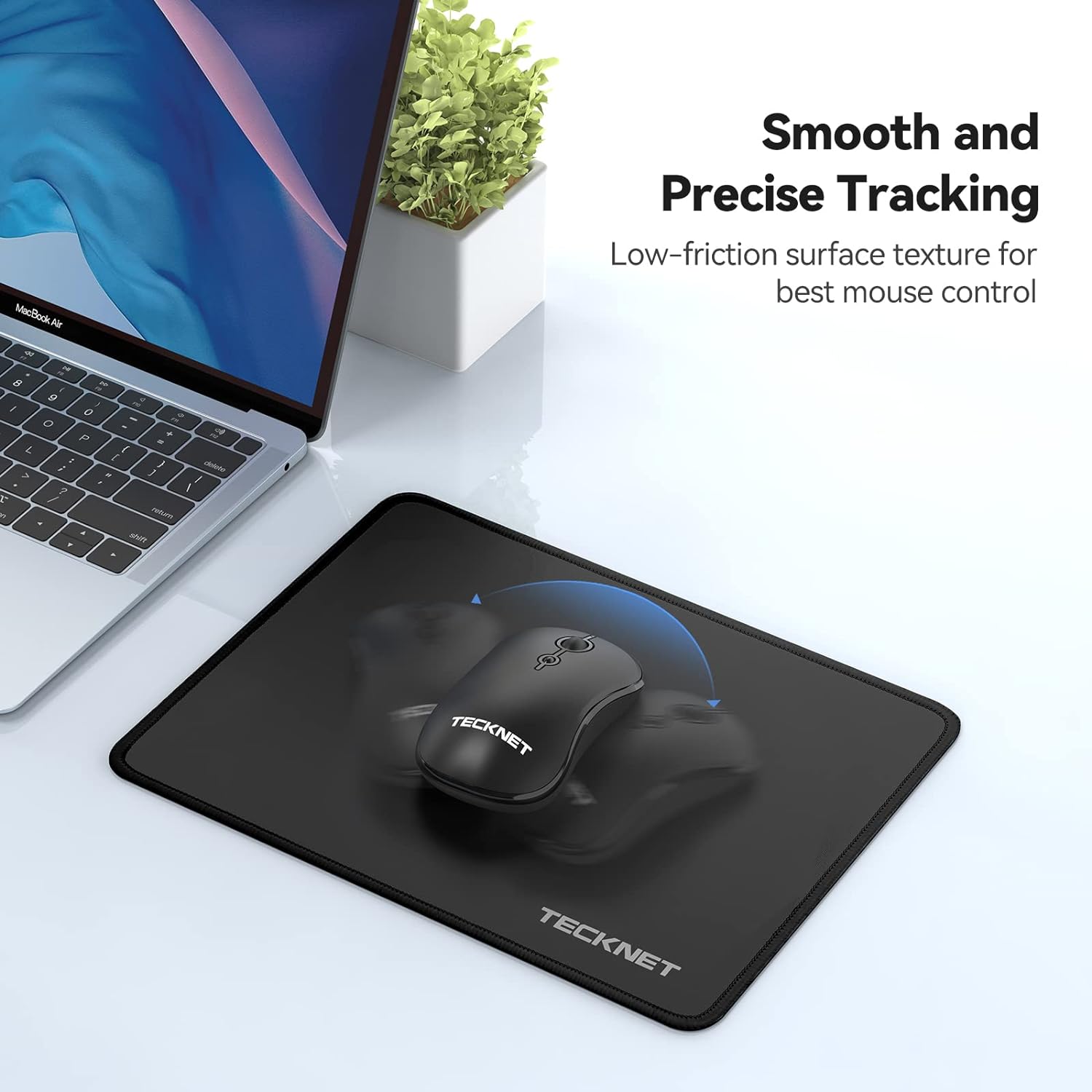 TECKNET Mouse Pad 270 x 210 x 3 mm with Waterproof Surface