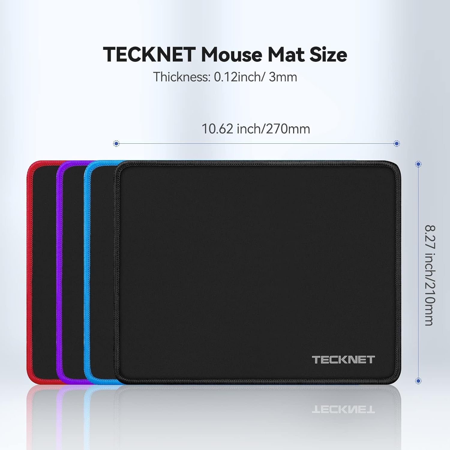 TECKNET Mouse Pad 270 x 210 x 3 mm with Waterproof Surface