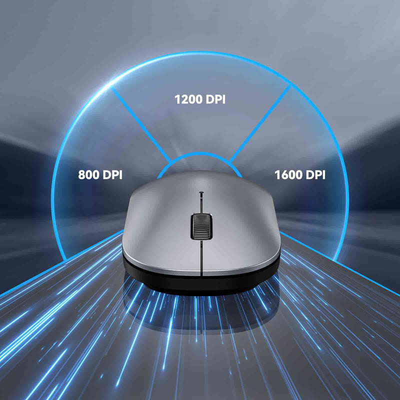 TECKNET Slim Wireless Mouse, 2.4G Silent Cordless Mouse (2 Shells)