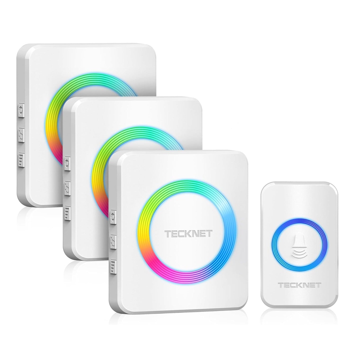 TECKNET Wireless Doorbell 3 Receivers, Door Chime Kit with RGB Light